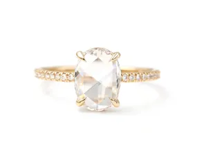 1.22-Carat Rose Cut Oval Diamond Ring