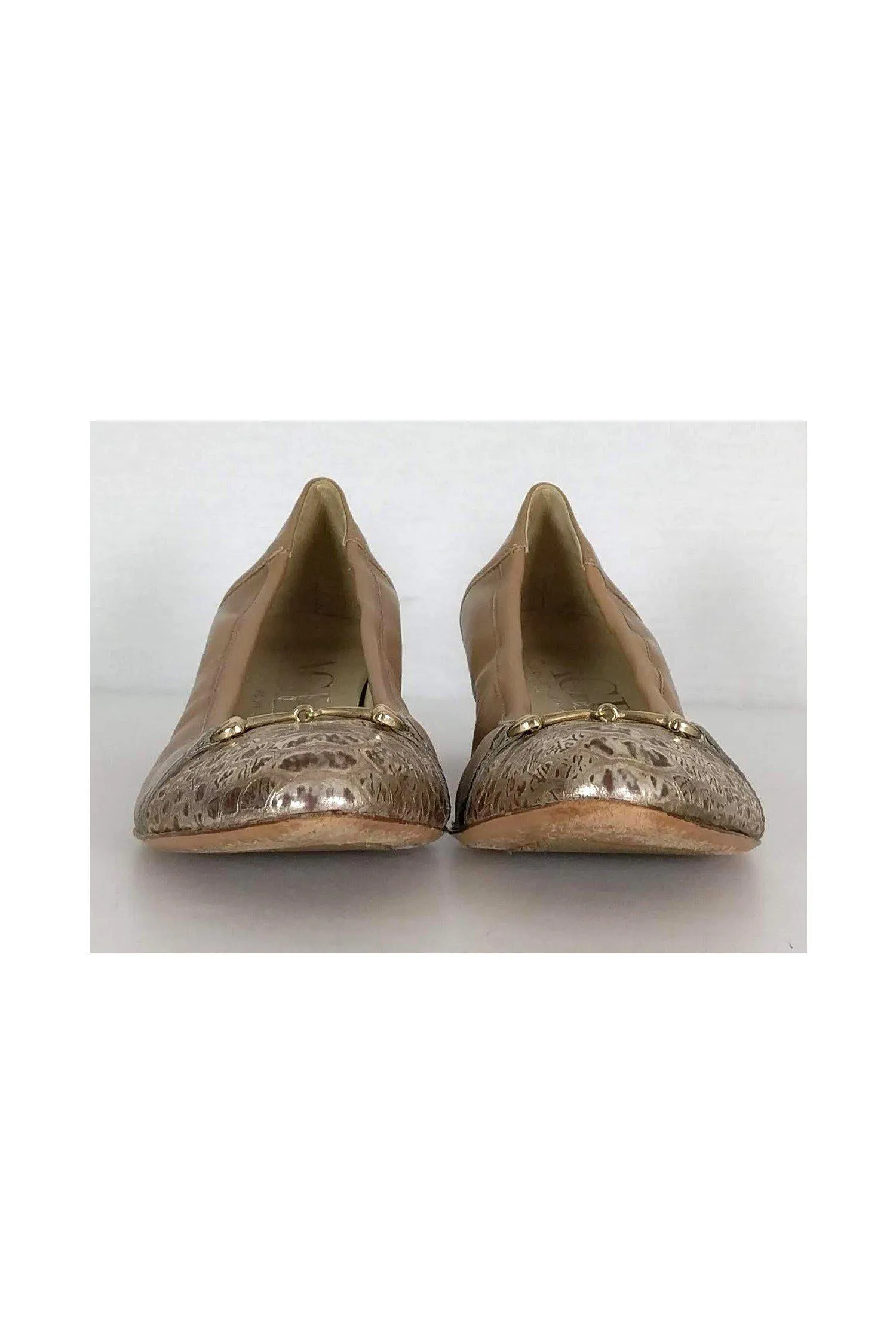 AGL - Gold & Tan Blocked Pumps Sz 12