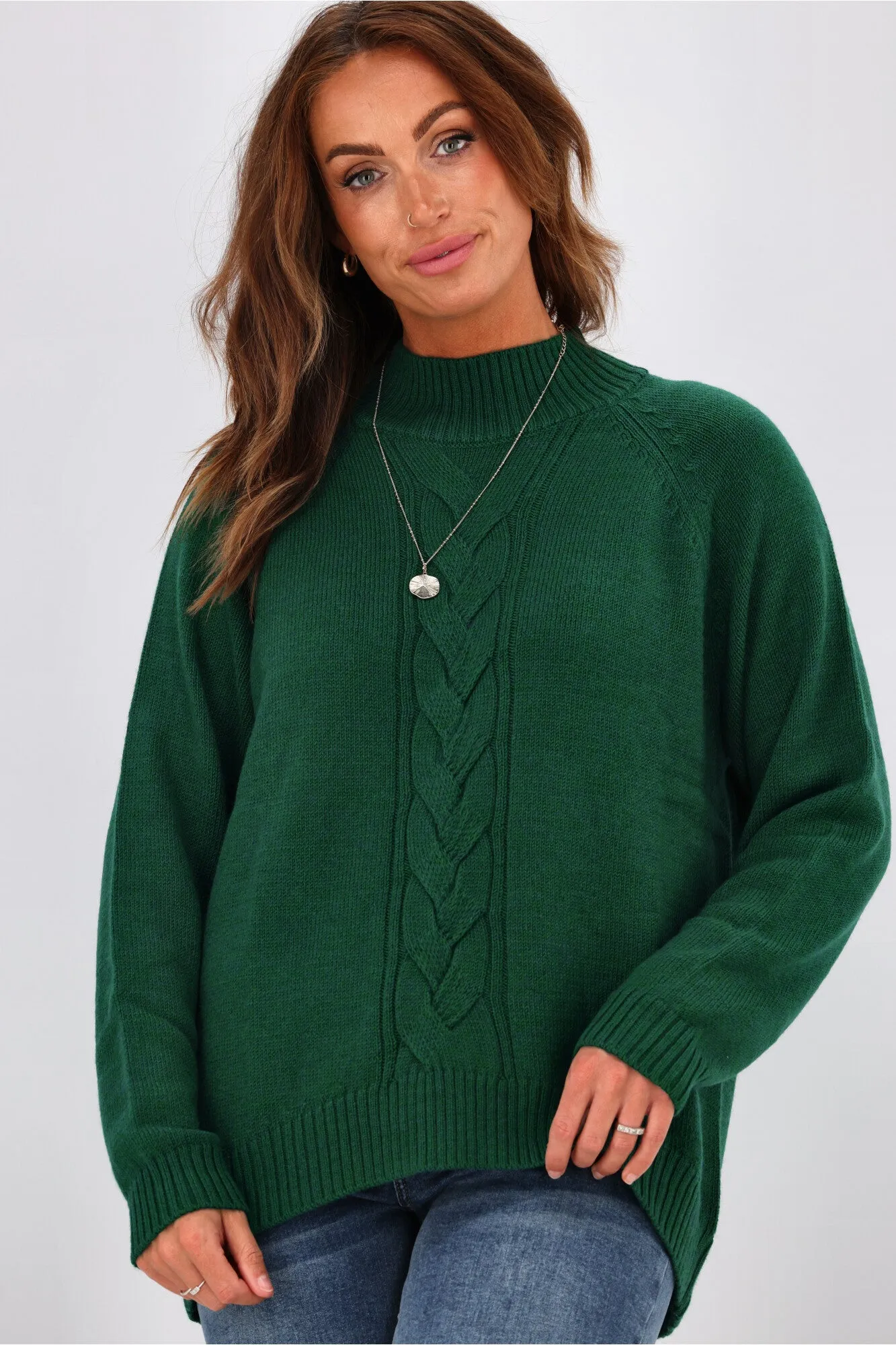 Alpine by Shine On Elijah Chunky Merino Polo Neck Jumper Emerald