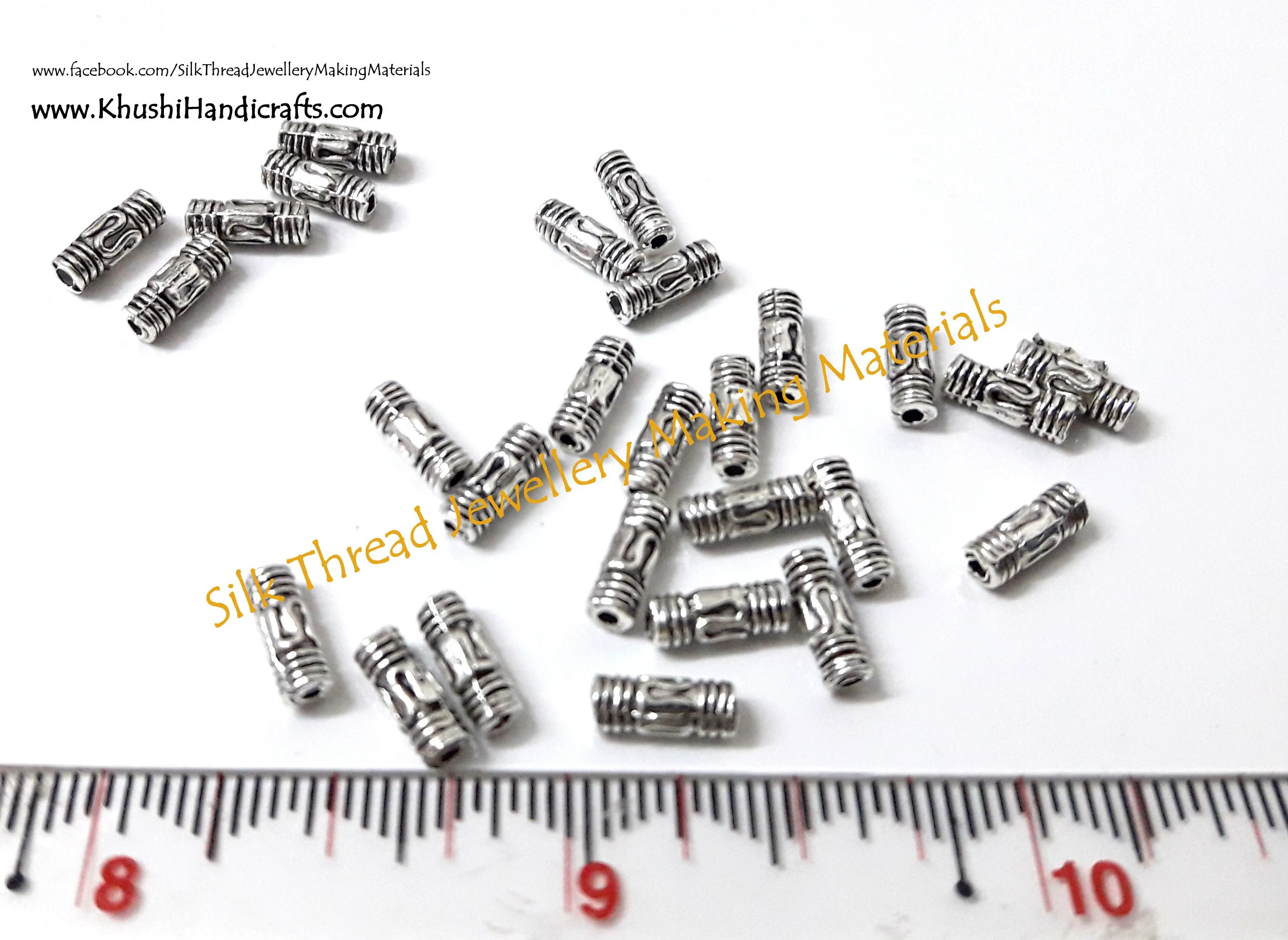 Antique Gold / Silver Tube spacer beads.Sold as a pack of 20 -SP33