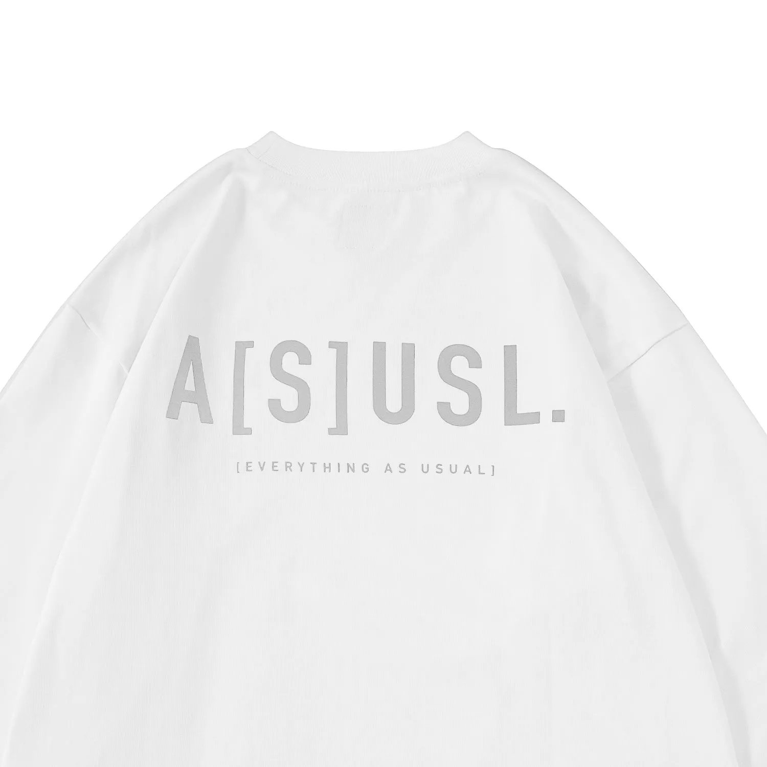 A[S]USL KID'S REFLECTIVE LOGO LONG TEE-WHITE