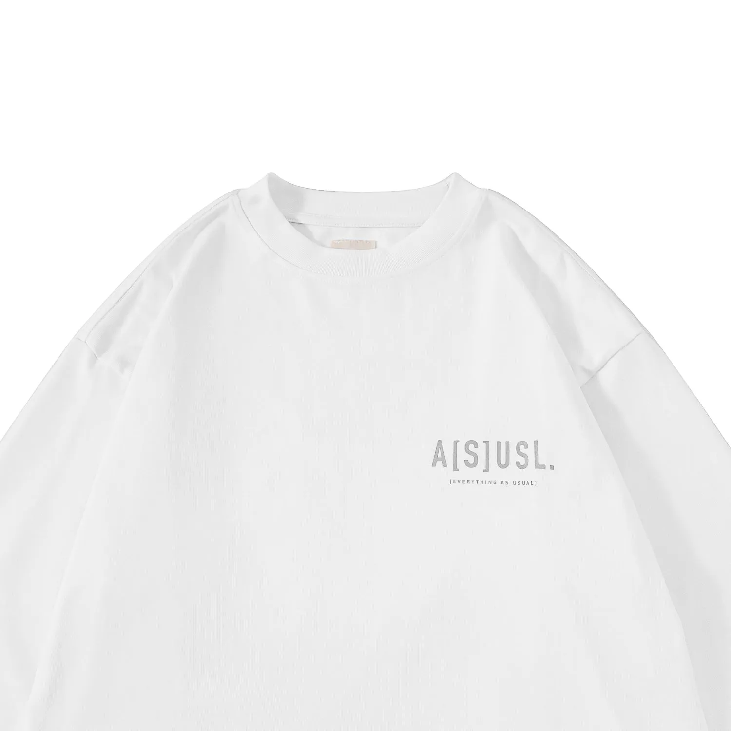 A[S]USL KID'S REFLECTIVE LOGO LONG TEE-WHITE