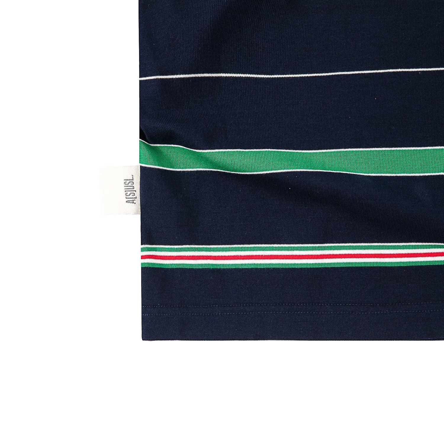 A[S]USL MULTI COLOR BORDER L/S TEE-NAVY