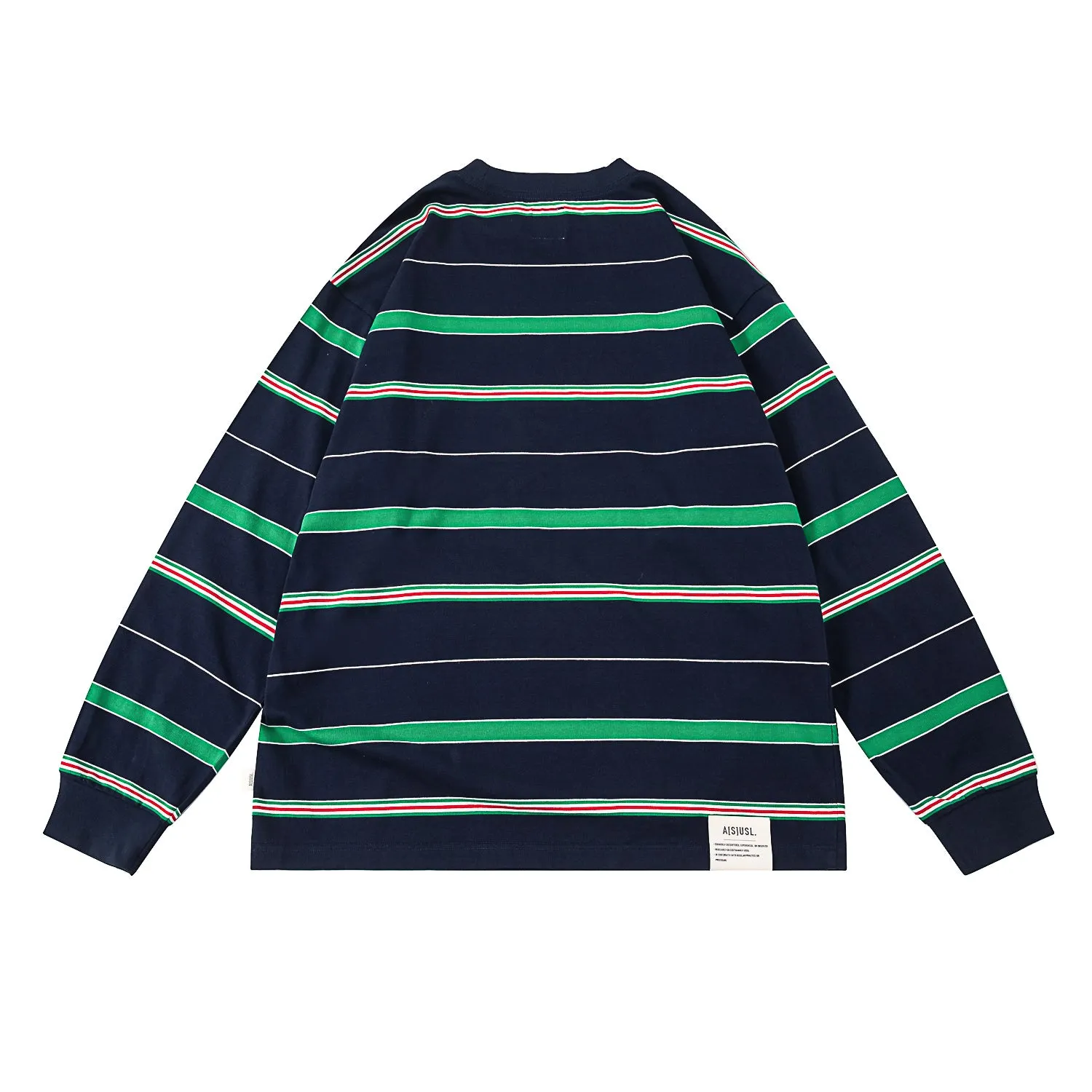 A[S]USL MULTI COLOR BORDER L/S TEE-NAVY