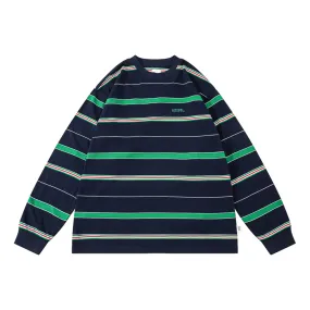 A[S]USL MULTI COLOR BORDER L/S TEE-NAVY