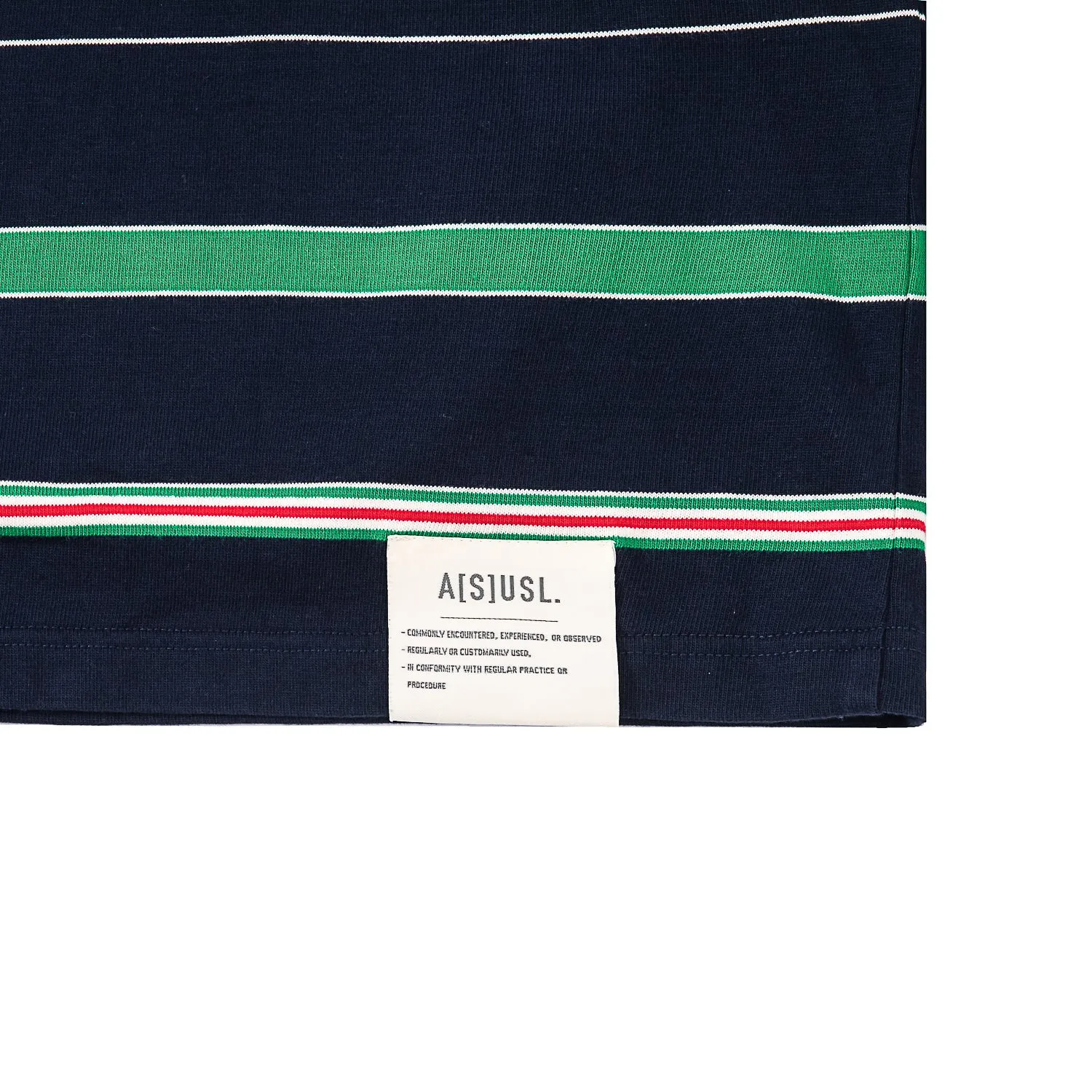 A[S]USL MULTI COLOR BORDER L/S TEE-NAVY