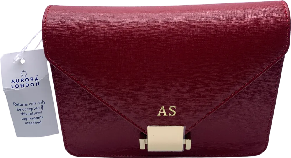 Aurora London Red A S Initialled Leather Bum Bag One Size