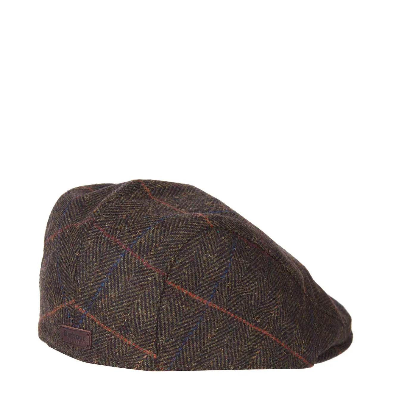 Barbour Cheviot Flat Cap Olive Herringbone