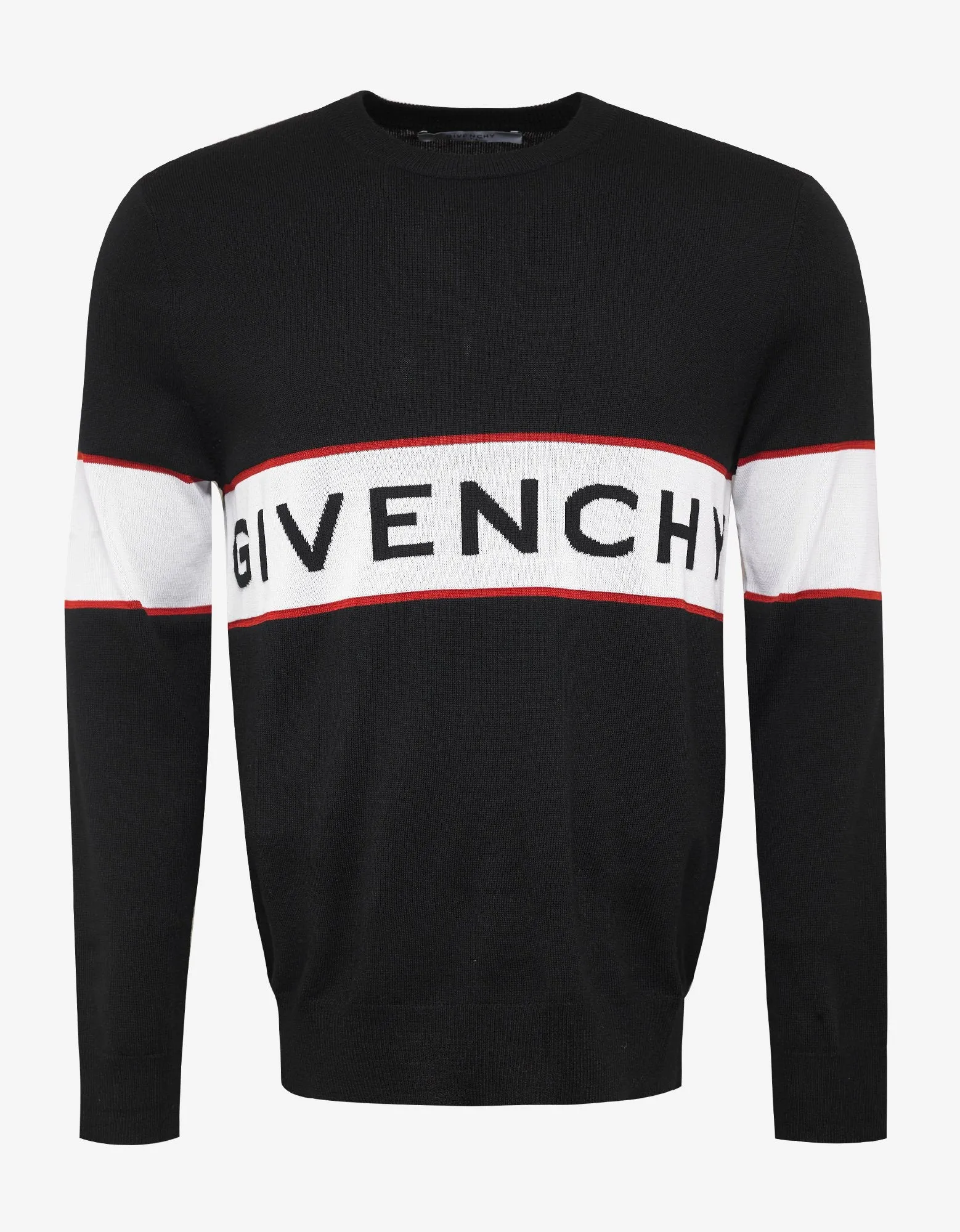 Black Merino Wool Logo Sweater -