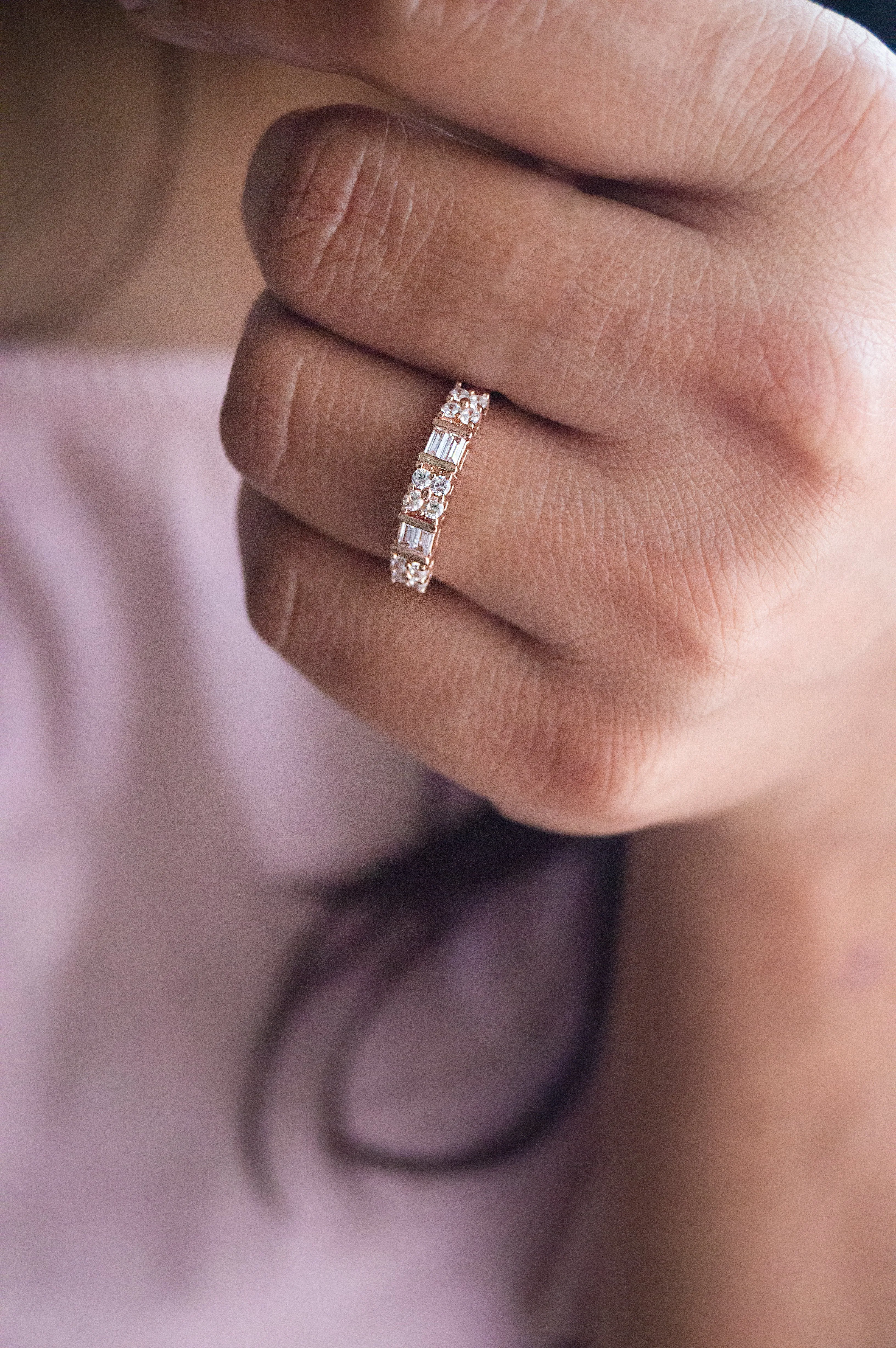 Bold And Beautiful Rose Gold Plated Sterling Silver Band Ring