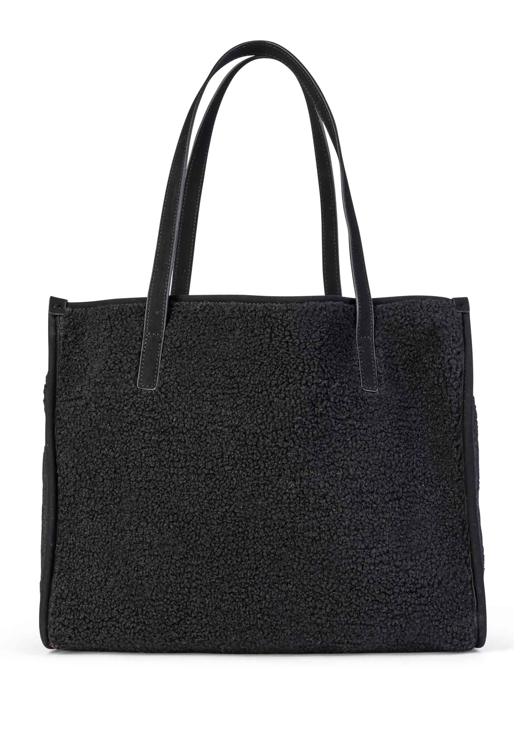 Borsa donna tote a spalla in teddy nero Sussex Shopping