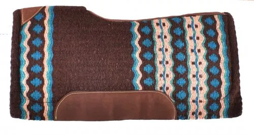 Brown & Turquoise Memory Felt Saddle Pad