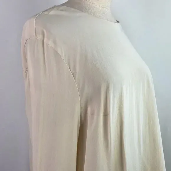 Bruno Cucinelli Cream Silk w Lace Cuffs Top