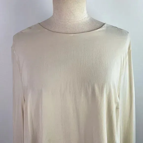 Bruno Cucinelli Cream Silk w Lace Cuffs Top