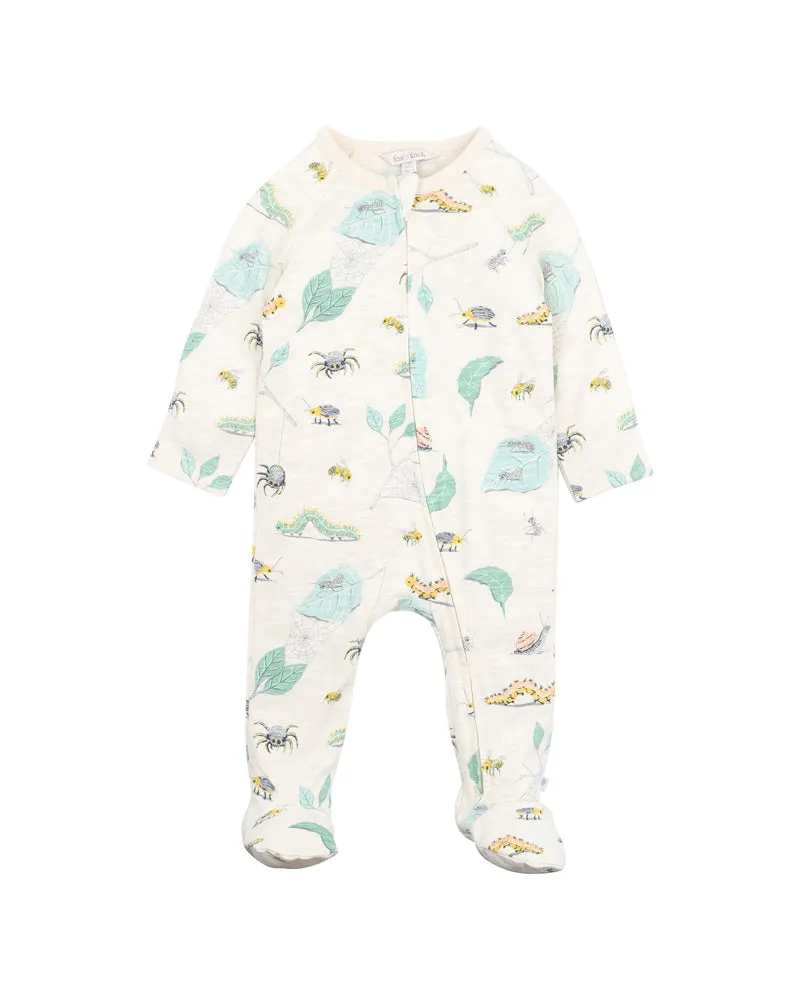 BUG PRINT LS ZIP ONESIE