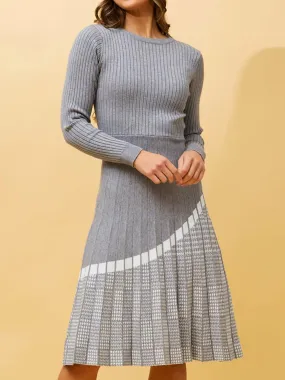 CAROLINE K MORGAN LONG SLEEVE KNIT DRESS