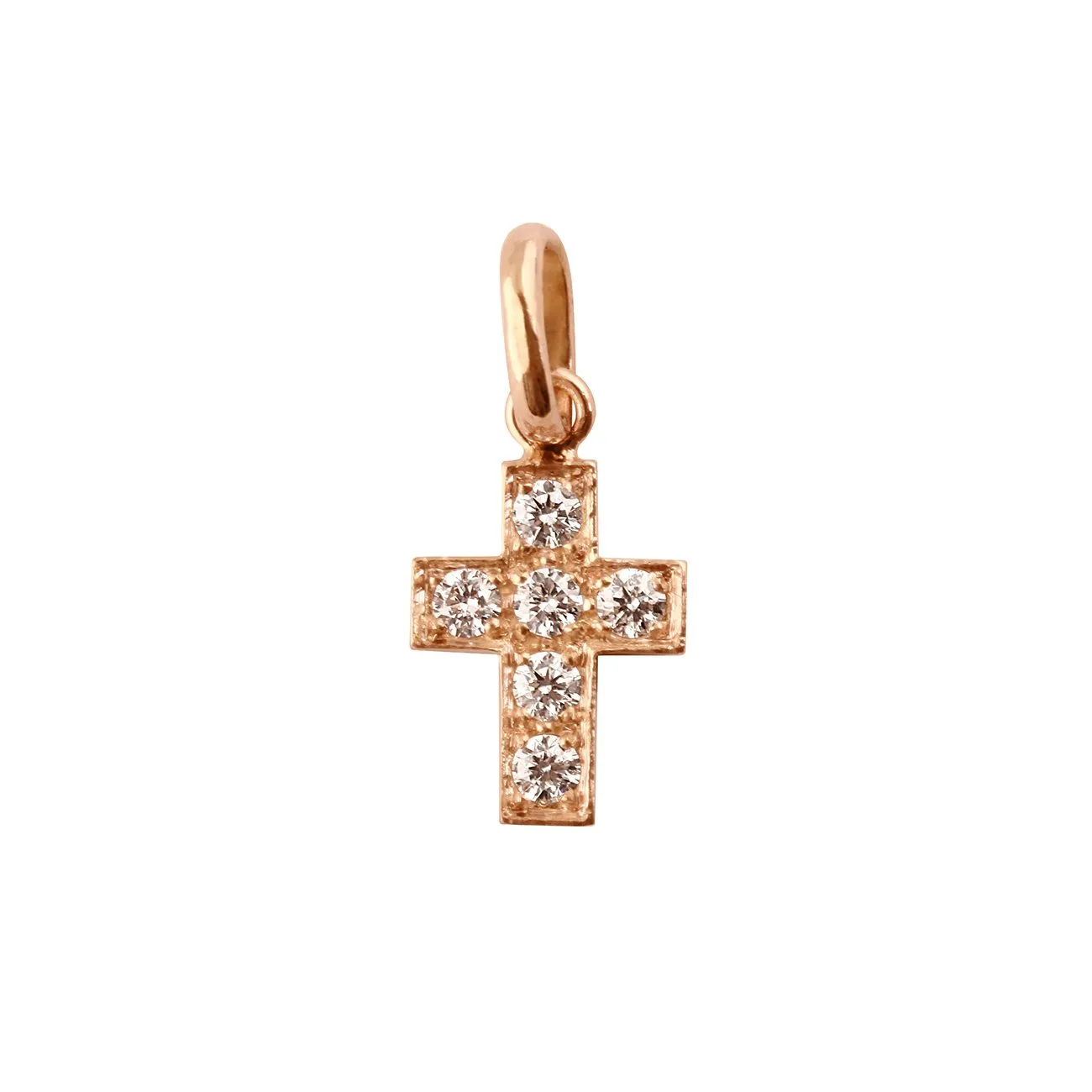 Cross diamond Pendant, Rose Gold