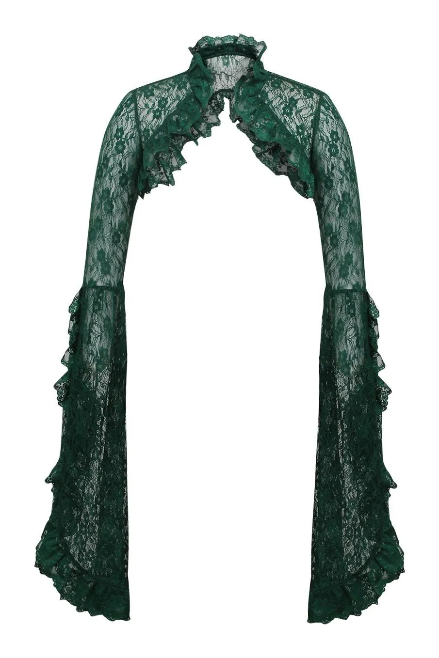 Dark Green Lace Shrug Bolero Jacket