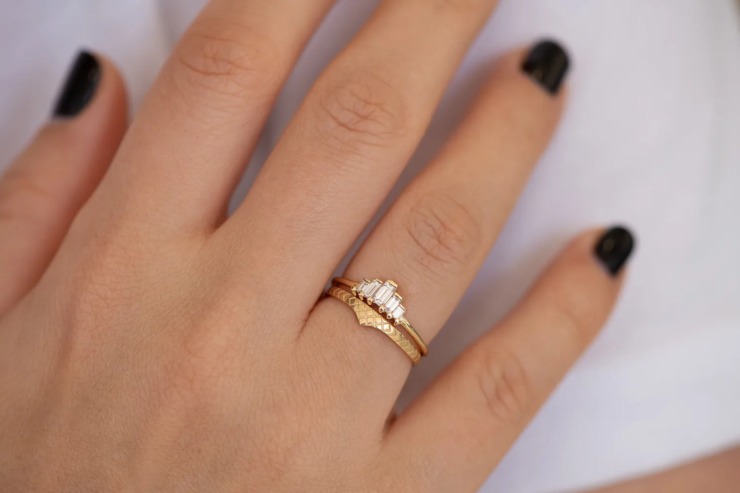 Delicate Wedding Band - Patterned Ring