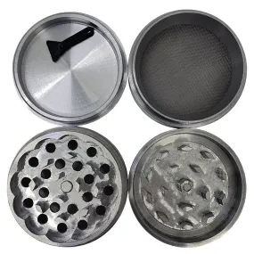 Four Part Aluminium grinder with a plastic scraper 50 mm