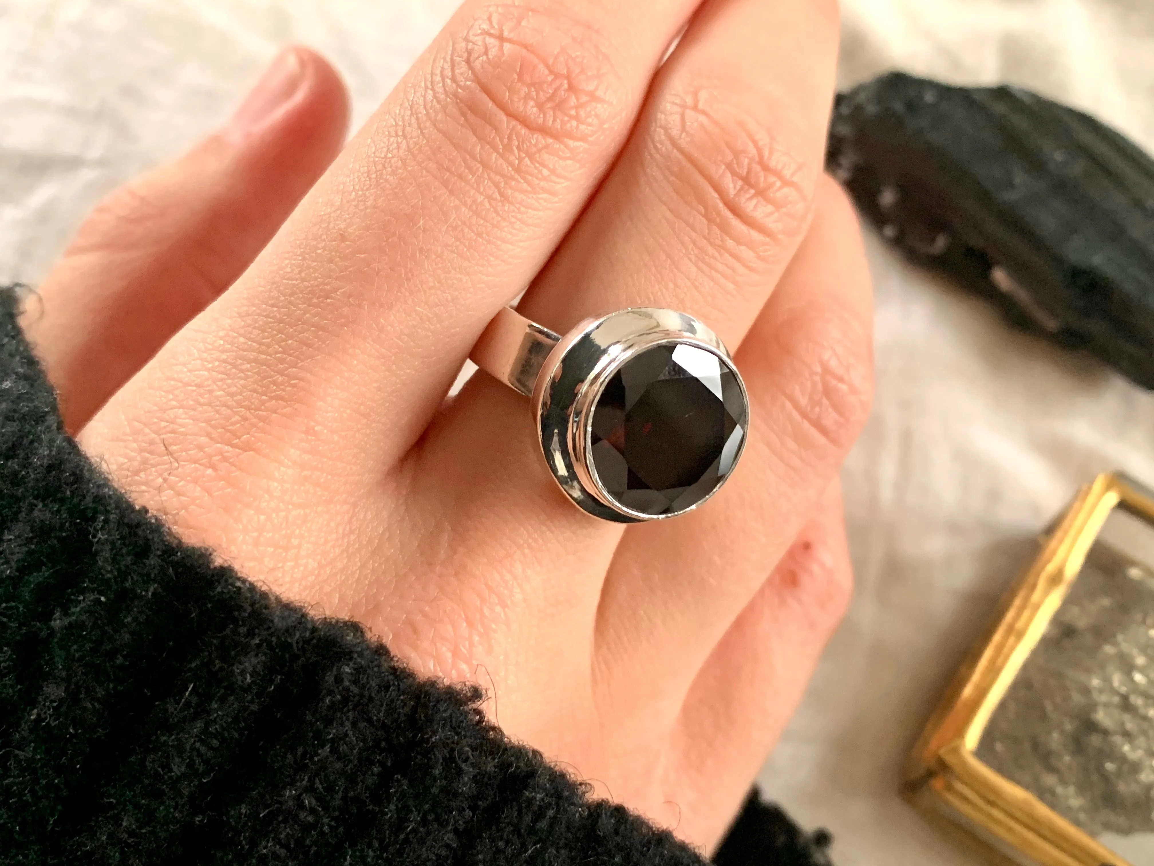 Garnet Ansley Ring - Round - US 9 (One of a kind)