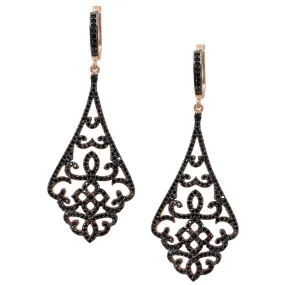 Geometric and Filigree .925 Silver and Zirconia Earrings