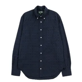 GITMAN VINTAGE BUTTON DOWN NAVY JAPANESE RIPPLE JACQUARD