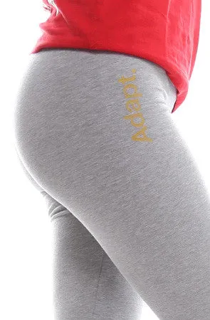 Gold Blooded (Women's Heather/Red Leggings)