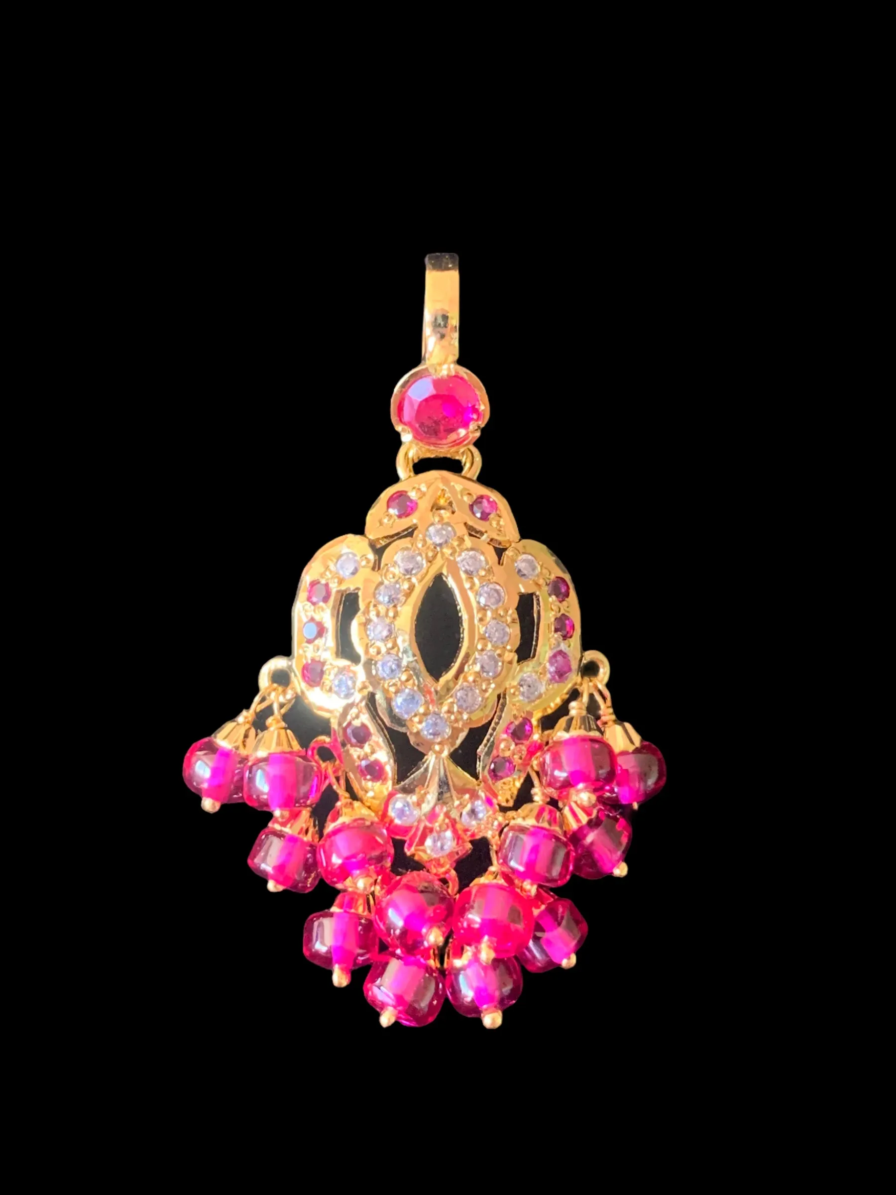 Gold plated silver pendant set in ruby