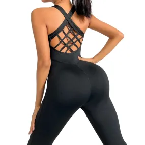 Isla Contrast Mesh Workout Jumpsuit