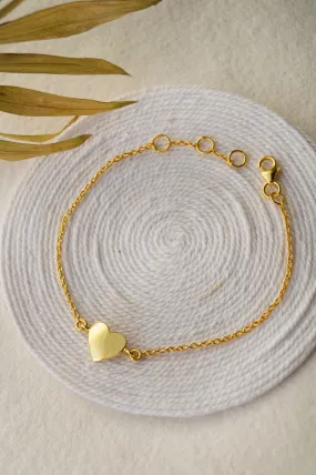 Just A Little Heart Gold Plated Sterling Silver Chain Bracelet