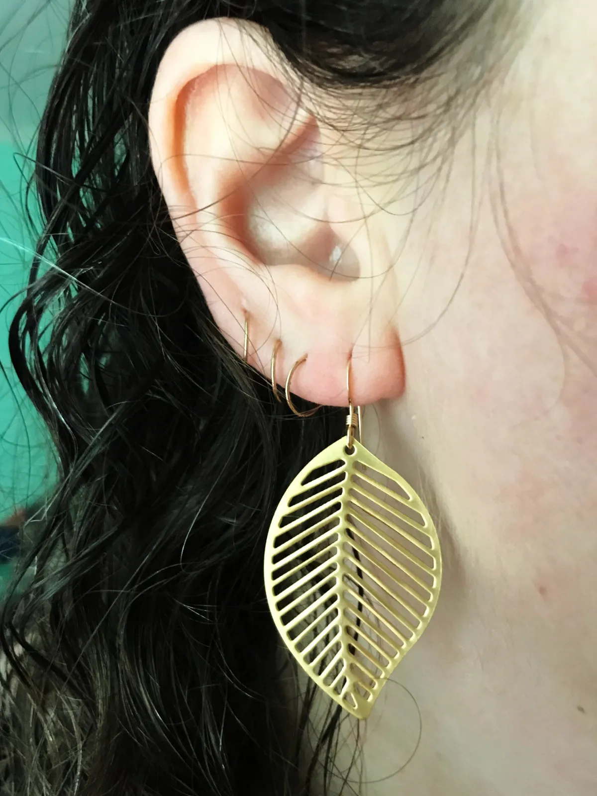 Leaf Cutout Statement Earrings