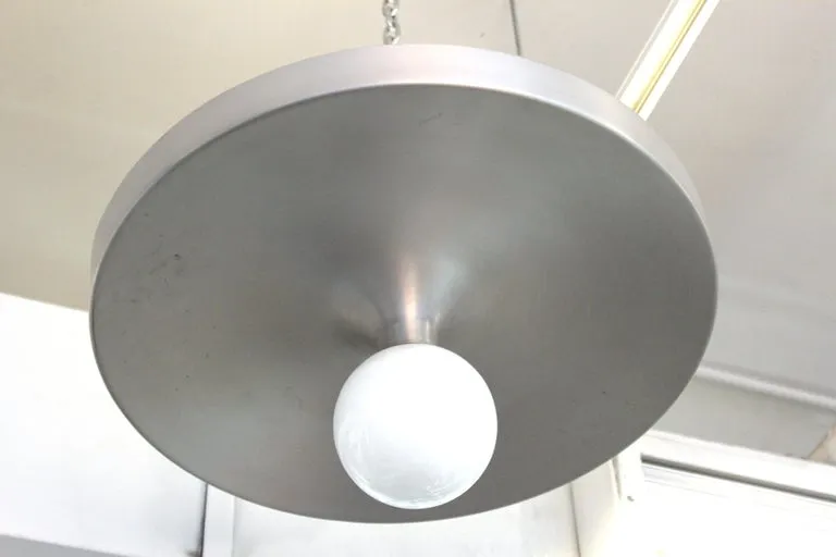 Lightolier Mid-Century Modern Metal Saucer Flush Mount Light