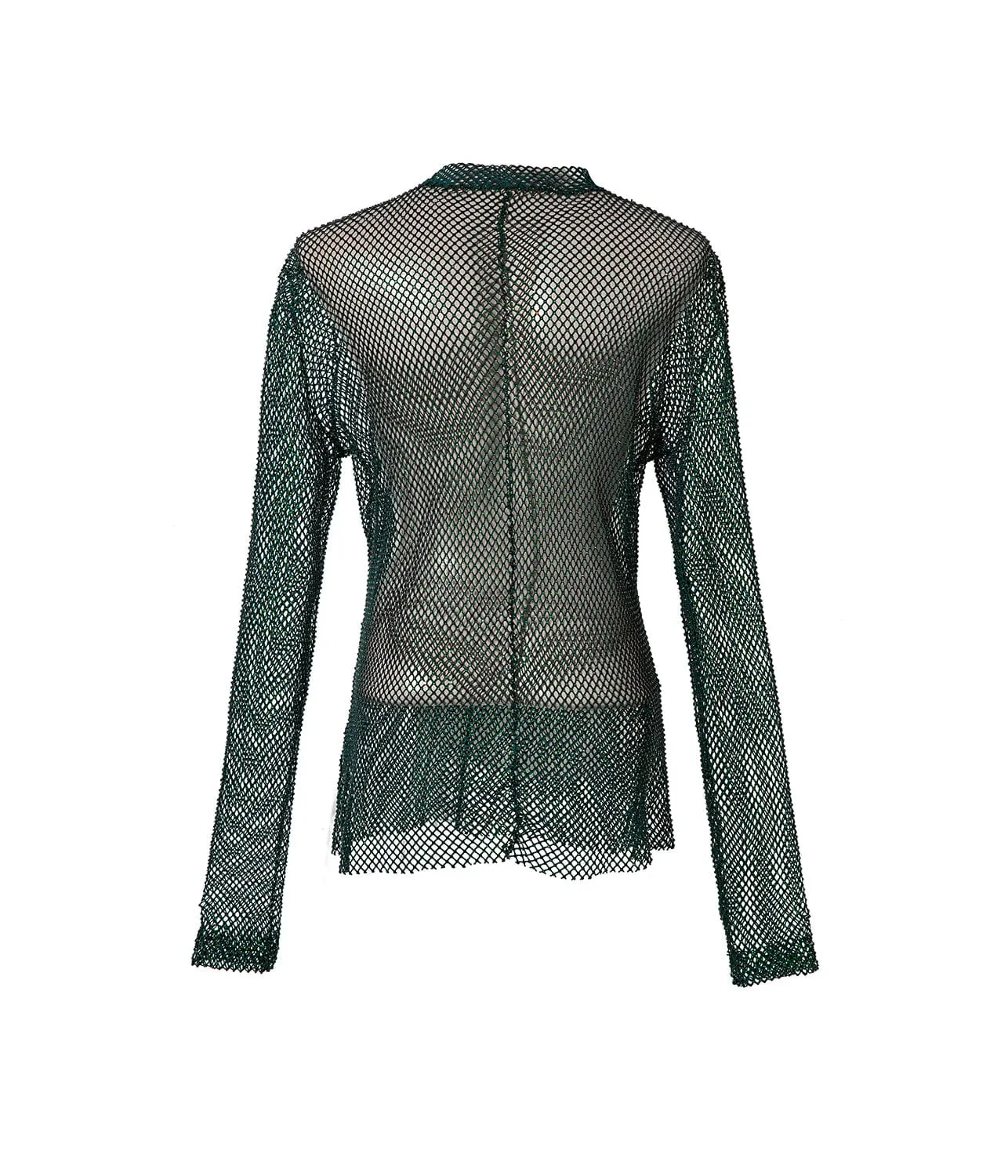 LIZZE FISHNET TOP- GREEN