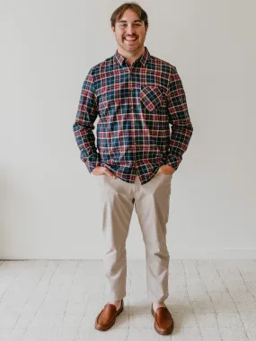 Men's Button Up Shirt - Navy Midnight Plaid