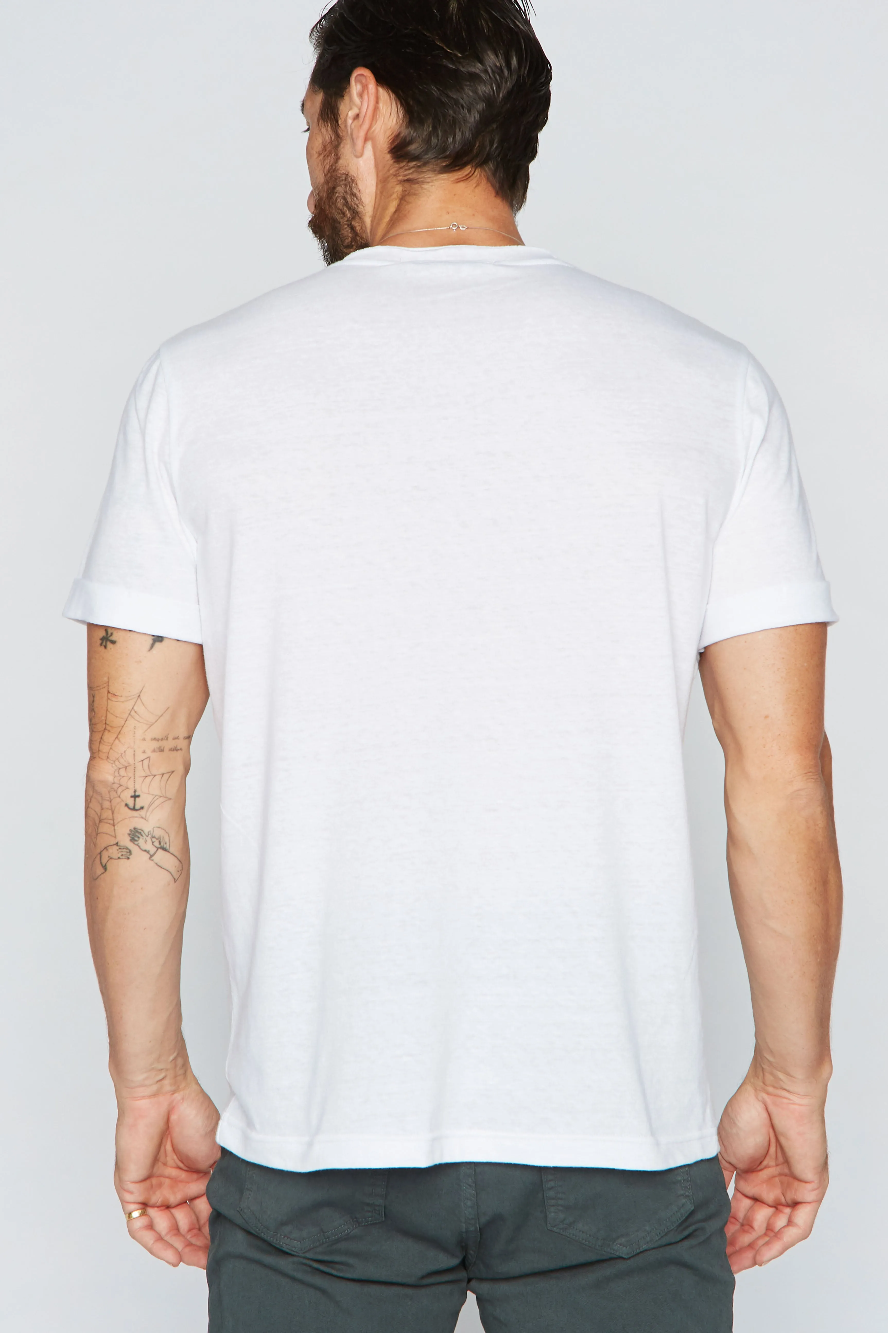 Men's Tri-Blend Stitch Sleeve V-Neck Tee