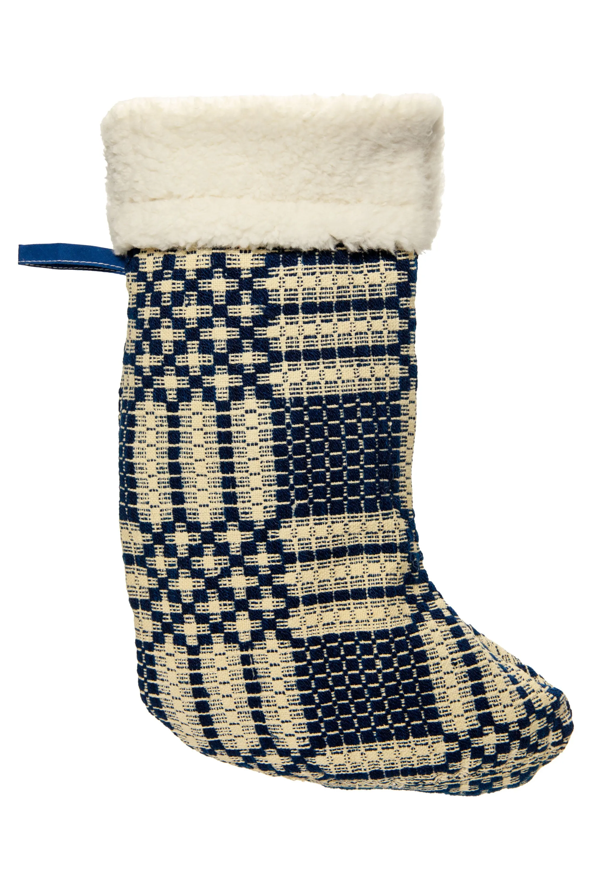 Navy Coverlet Stocking