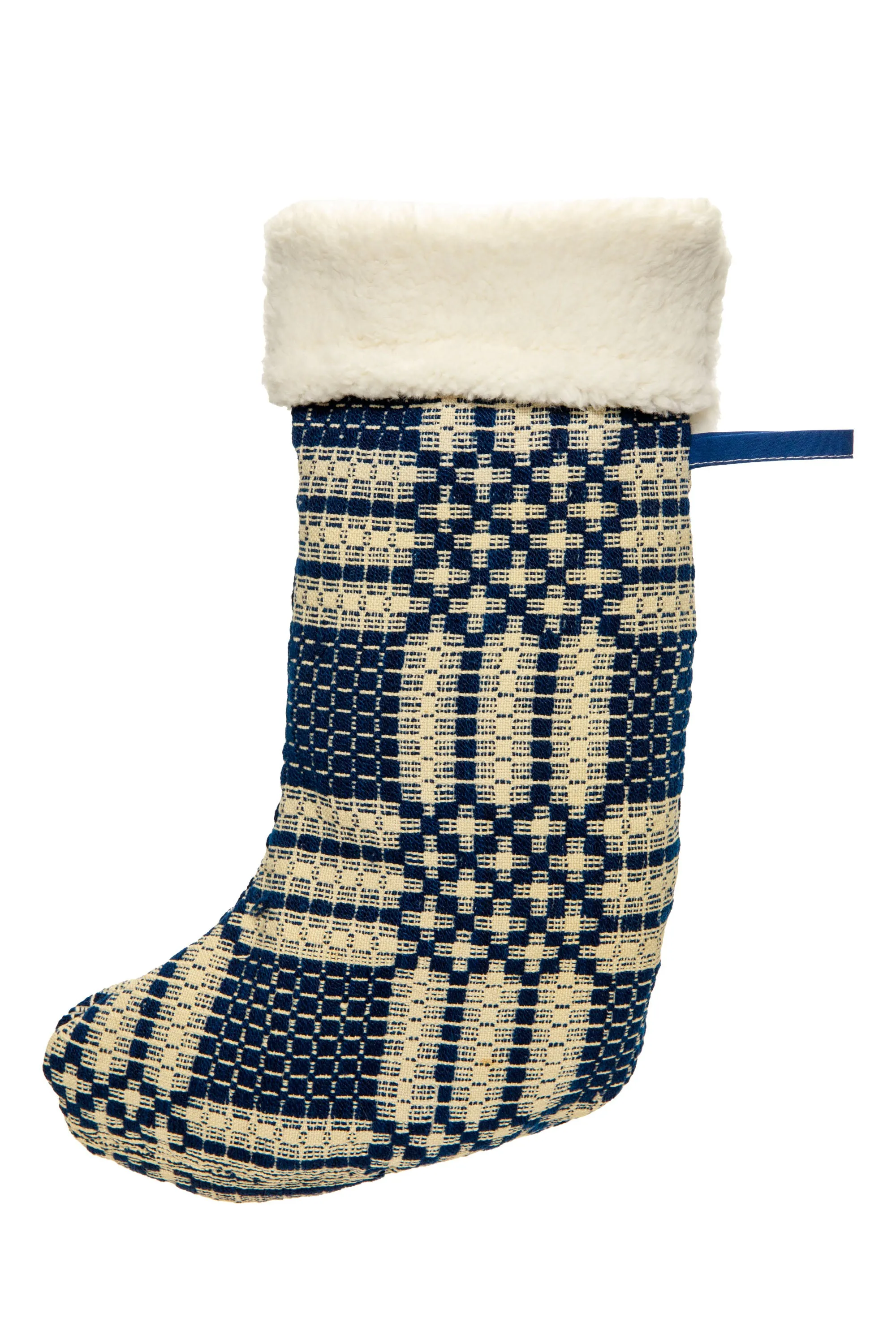 Navy Coverlet Stocking