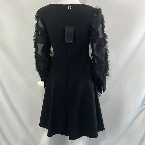 NWT Save The Queen Black Dress with Fringe/Beads/Lace