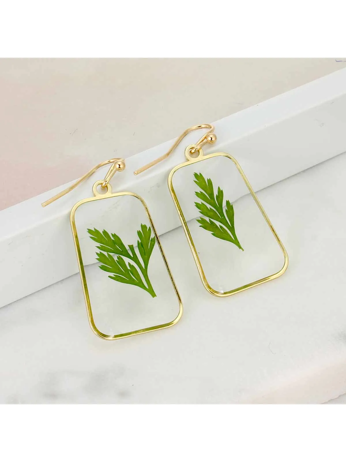 Pressed Fern Dangles