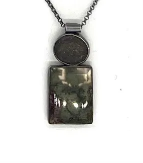 Rock and Moss Agate Bezel Set Necklace