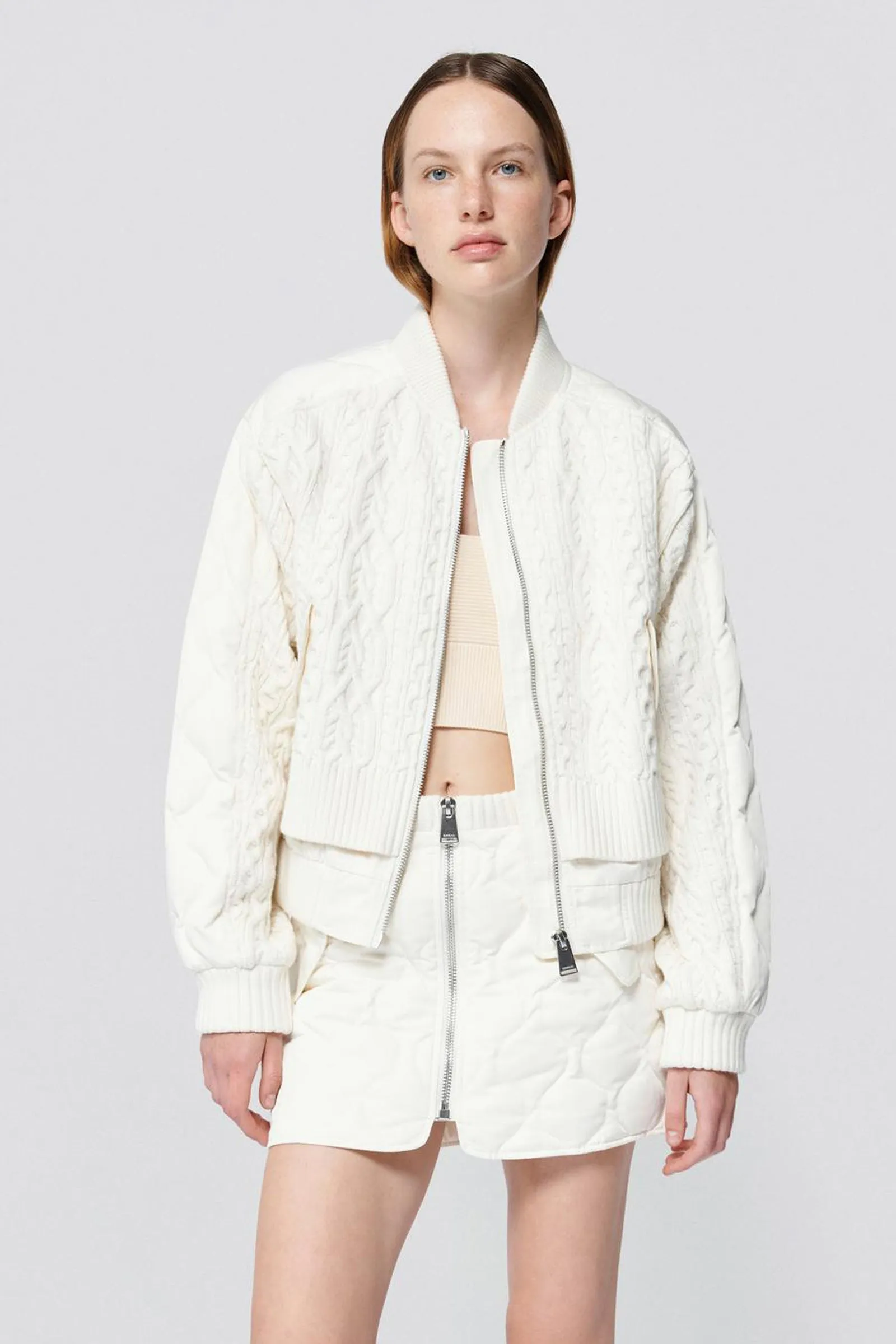 Rollins Wool Knit and Polyester Bomber