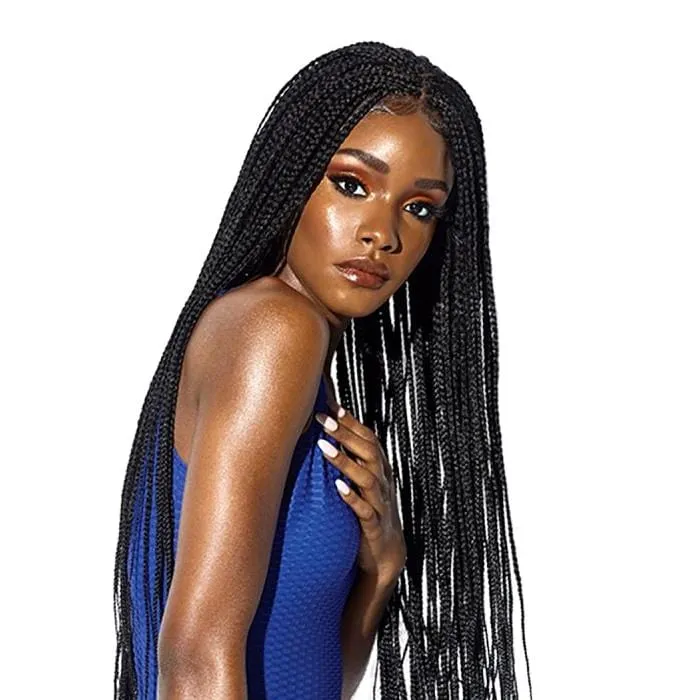 RUWA BOX BRAID 36 | Synthetic Swiss Lace Front Wig