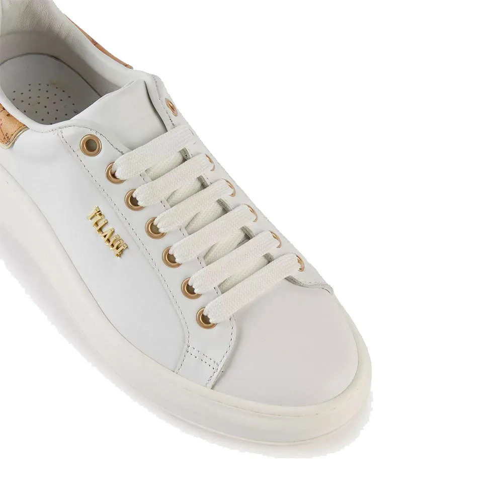 Scarpe Donna 1A Classe Alviero Martini Sneakers in Pelle Bianca con Inserto Geo Classic 0856