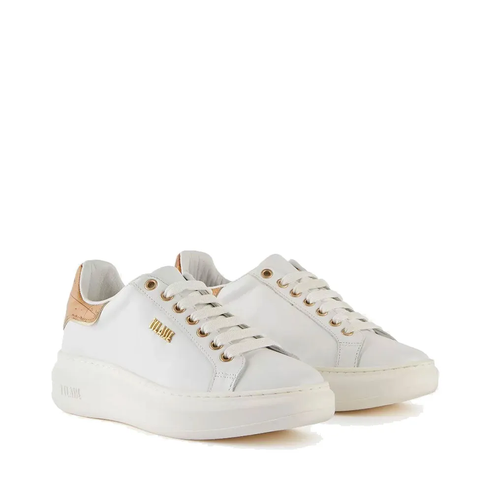 Scarpe Donna 1A Classe Alviero Martini Sneakers in Pelle Bianca con Inserto Geo Classic 0856