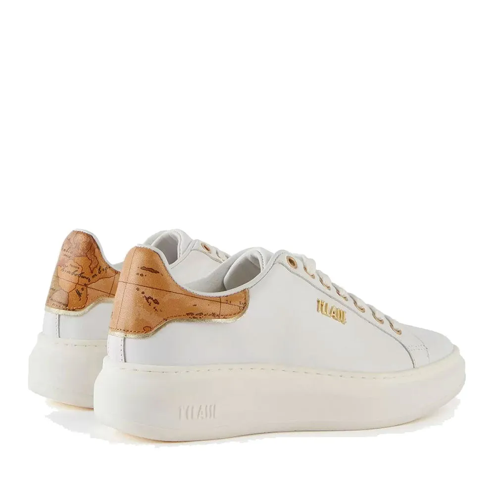 Scarpe Donna 1A Classe Alviero Martini Sneakers in Pelle Bianca con Inserto Geo Classic 0856