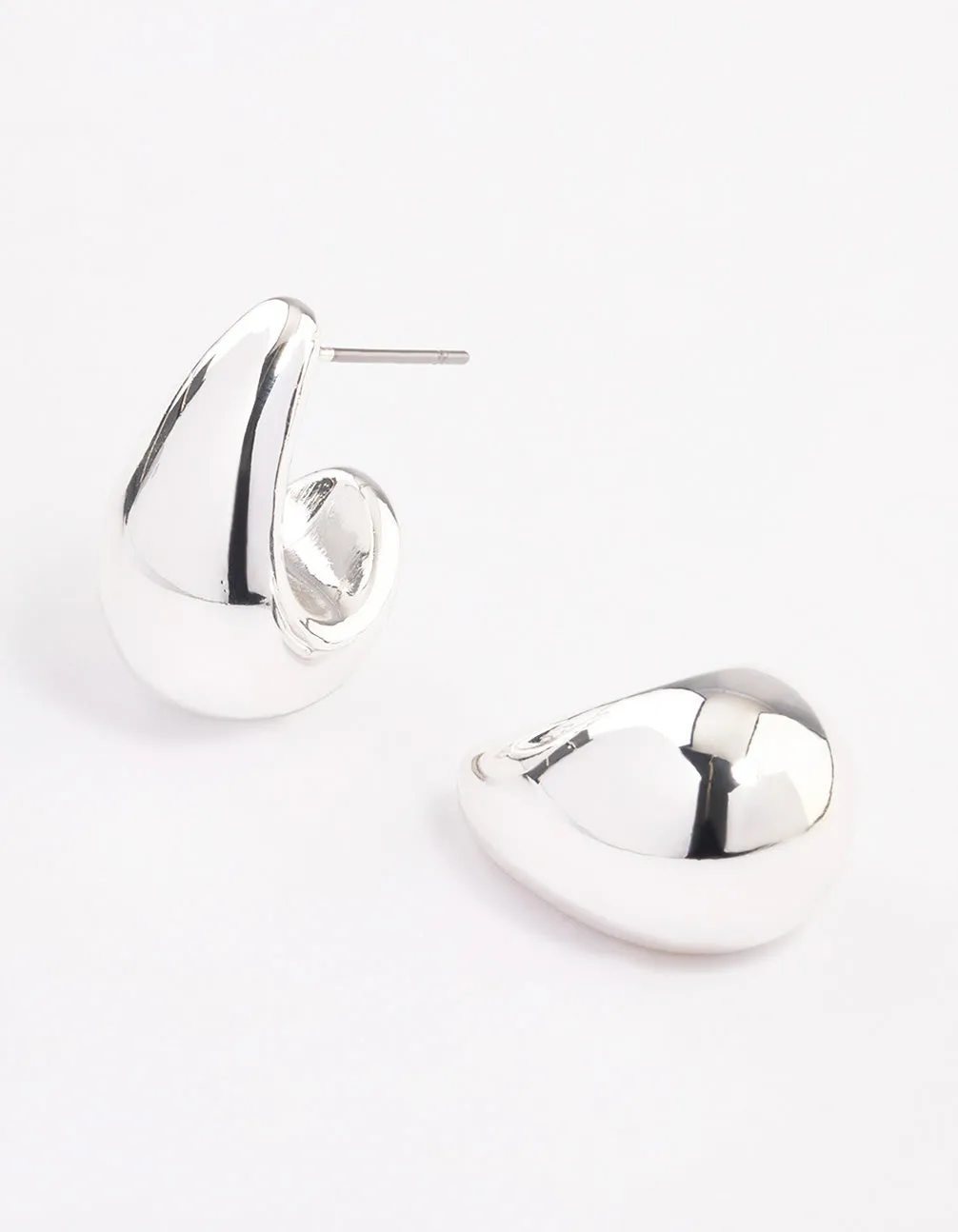 Silver Plated Bubble Drop Stud Earrings