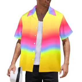 spectral gradient print Men's All Over Print Hawaiian Shirt (Model T58)