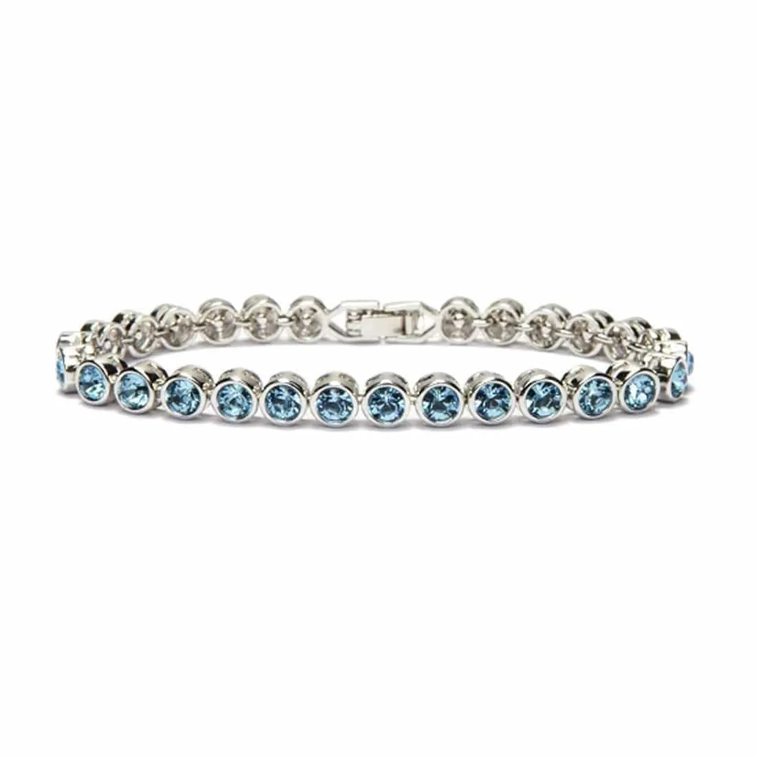 STB-A - Tennis Bracelet made with Swarovski Elements - Aqua Marine