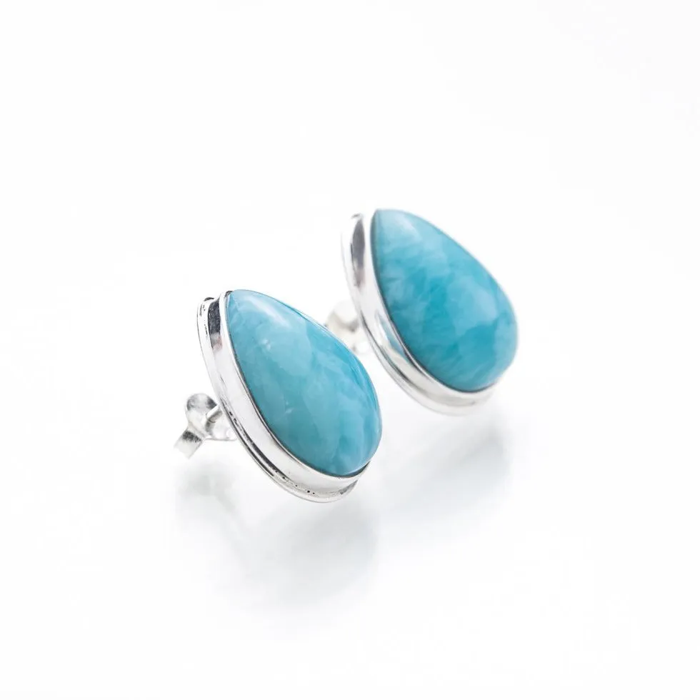 Teardrop Larimar Earrings Oona